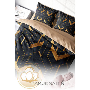 Monohome Paper Geometric 3d Pamuk Saten Çift Kişilik Nevresim Takımı