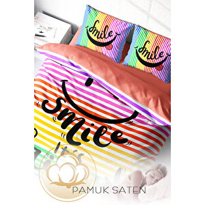 Monohome Friday Smile 3d Pamuk Saten Çift Kişilik Nevresim Takımı