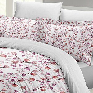 Monohome Cherry Blossom Luxury Çift Kişilik Pamuk Saten Nevresim Takımı