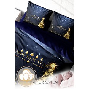 Monohome Yılbaşı Süsü Merry Christmas Çift Kişilik 3d Nevresim Takımı Pamuk Christmas Tree