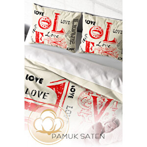 Monohome Love Romantik Çift Kişilik Nevresim Takımı