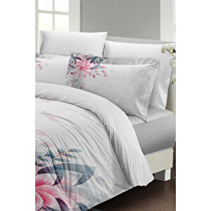 Anneler Günü Çift Kişilik Nevresim Takımı Özel Dokuma Pamuk Saten Love You Mom