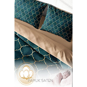 Monohome Gold Line Moraccan 3d Pamuk Saten Çift Kişilik Nevresim Takımı