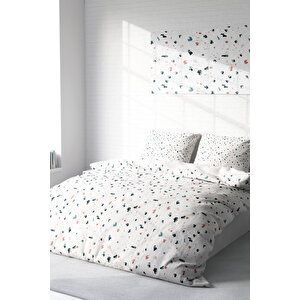 Terrazzo 3d Pamuk Saten Çift Kişilik Nevresim Takımı