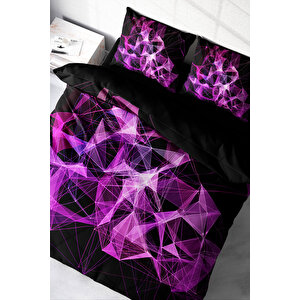 Purple Diamonds 3d Çift Kişilik Nevresim Takımı