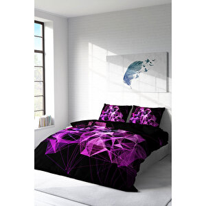 Purple Diamonds 3d Çift Kişilik Nevresim Takımı