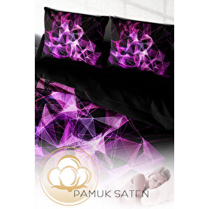 Monohome Purple Diamonds 3d Çift Kişilik Nevresim Takımı