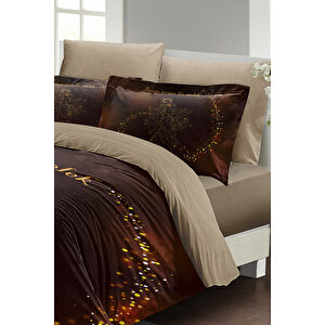 Anneler Günü Çift Kişilik Nevresim Takımı Özel Dokuma Pamuk Saten Melek Annem