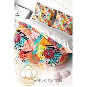 Monohome Exotic Fruits 3d Pamuk Saten Çift Kişilik Nevresim Takımı