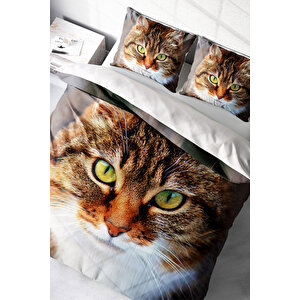 Tabby Naturel Çift Kişilik Nevresim Takımı
