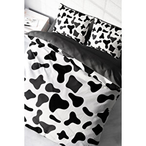Cow 3d Pamuk Saten Çift Kişilik Nevresim Takımı