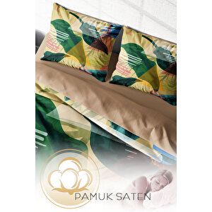 Monohome Relaxing Leaves Naturel Çift Kişilik Nevresim Takımı