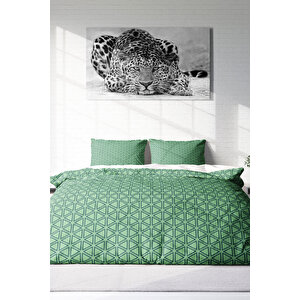 Green Pattern 3d Pamuk Saten Çift Kişilik Nevresim Takımı