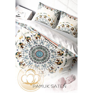 Monohome Elephant Mantra 3d Pamuk Saten Çift Kişilik Nevresim Takımı