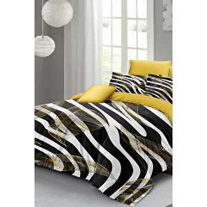 Çift Kişilik Nevresim Takımı Sık Dokuma Pamuk Saten 3d Özel Tasarım Zebra Feather