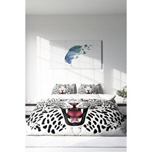 White Leopard Naturel Çift Kişilik Nevresim Takımı