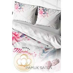 Monohome Anneler Günü 5 3d Pamuk Saten Çift Kişilik Nevresim Takımı