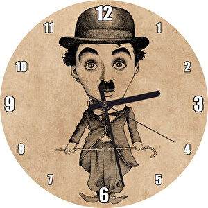 Charlie Chaplin Sb Karikatürize  Duvar Saati