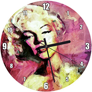 Yağlı Boya Resmi Çekici Marilyn Monroe Görseli Duvar Saati