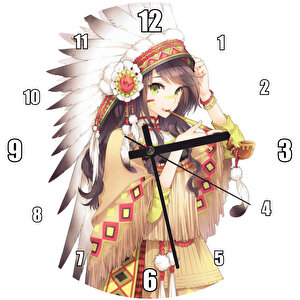 Cherokee Anime Kızı Görseli   Duvar Saati