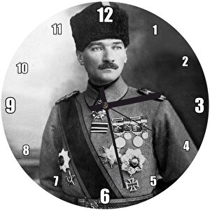 Atatürk Kalpaklı Madalyalı Duvar Saati