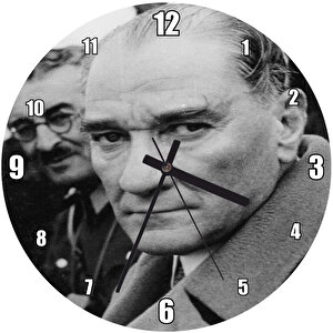 Atatürk Yakın Plan Fotoğraf Duvar Saati