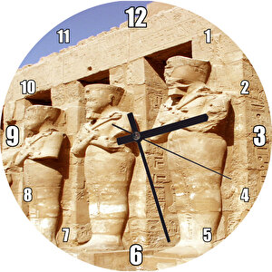 Antik Mısır'da Tapınağın Muhafızları Kil Heykeller  Duvar Saati