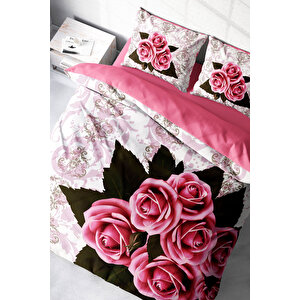 Rose-1008 Naturel Çift Kişilik Nevresim Takımı