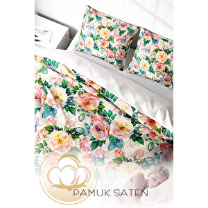 Monohome Flower Spring 3d Pamuk Saten Çift Kişilik Nevresim Takımı