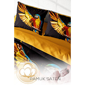 Monohome Macaw Parrot Naturel Çift Kişilik Nevresim Takımı