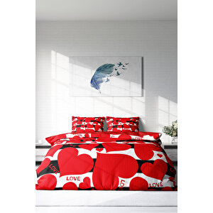 Love Ii 3d Pamuk Saten Çift Kişilik Nevresim Takımı