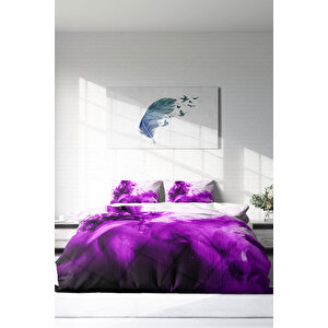 Purp 3d Çift Kişilik Nevresim Takımı