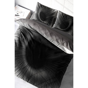Gray Wortex 3d Pamuk Saten Çift Kişilik Nevresim Takımı