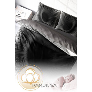 Monohome Gray Wortex 3d Pamuk Saten Çift Kişilik Nevresim Takımı