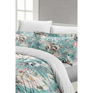 Monohome Floral Desing Luxury Çift Kişilik Pamuk Saten Nevresim Takımı