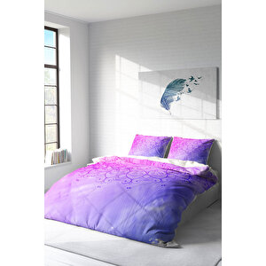 Violet Damask Klasik Çift Kişilik Nevresim Takımı