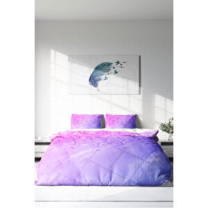 Violet Damask Klasik Çift Kişilik Nevresim Takımı