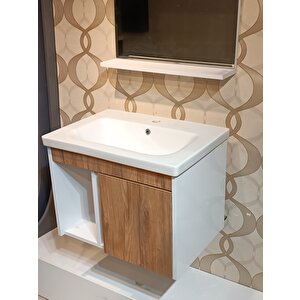 HAL 65 CM BANYO DOLAP SETİ AYNA  LAVABO DAHİL %100 MDF
