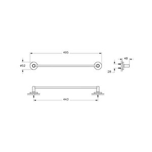 Vitra Base 100 Uzun Havluluk Krom A44114