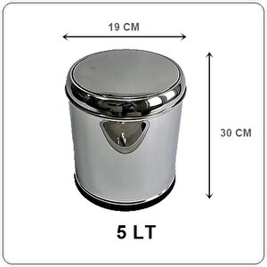 Krom Sallanir Kapak Çöp Kovasi 5 Lt Li̇der Marka