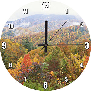 Appalachian Dağlarında Sonbahar Renkleri Duvar Saati