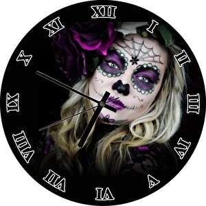 Meksika Catrina Makyajı Duvar Saati