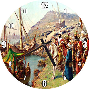 İstanbul Fethi̇ Fatih Sultan Mehmet Gemileri Karadan İndirilmesi Duvar Saati