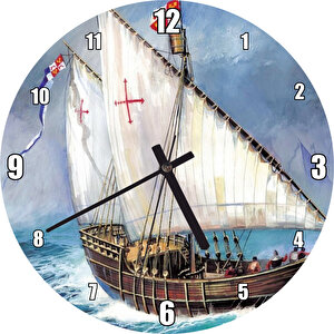 Amerika'yı Keşfeden Colomb'un Yelkenlisi Duvar Saati