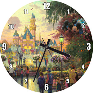 Disneyland Ve Ziyaretçileri Duvar Saati
