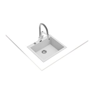 Forsquare 50x40 Tezgah Üstü Grani̇t Evye Beyaz