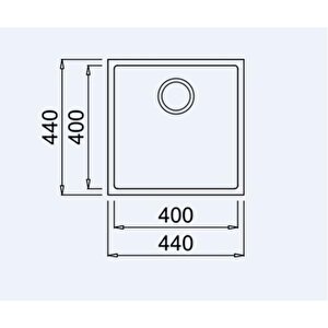 Square 40.40 Tg Stone Grey Granit Eviye 115230026