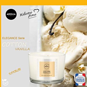 Aroma Home Elegance Kokulu Mum Cotton Vanilla  115gr.