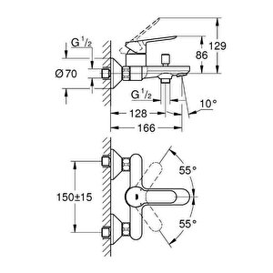 Grohe Duş Seti (duş Kolonu + Banyo Bataryası)