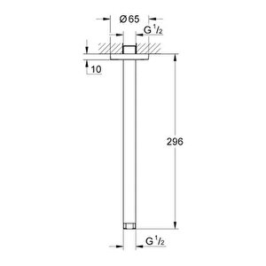 Rainshower® Tepe Duşu Için Tavan İniş Borusu 292 Mm - 28497000
